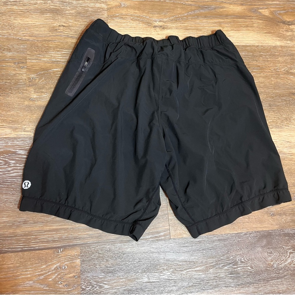 Lululemon Mens Active Lined Shorts Drawstring With Pockets Black Size LG